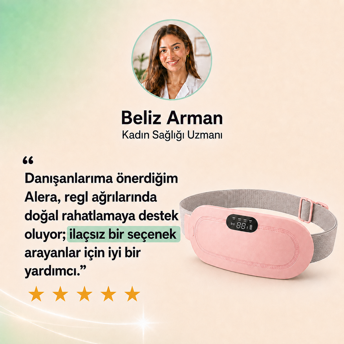 Alera Isı ve Masajlı Regl Konfor Kemeri