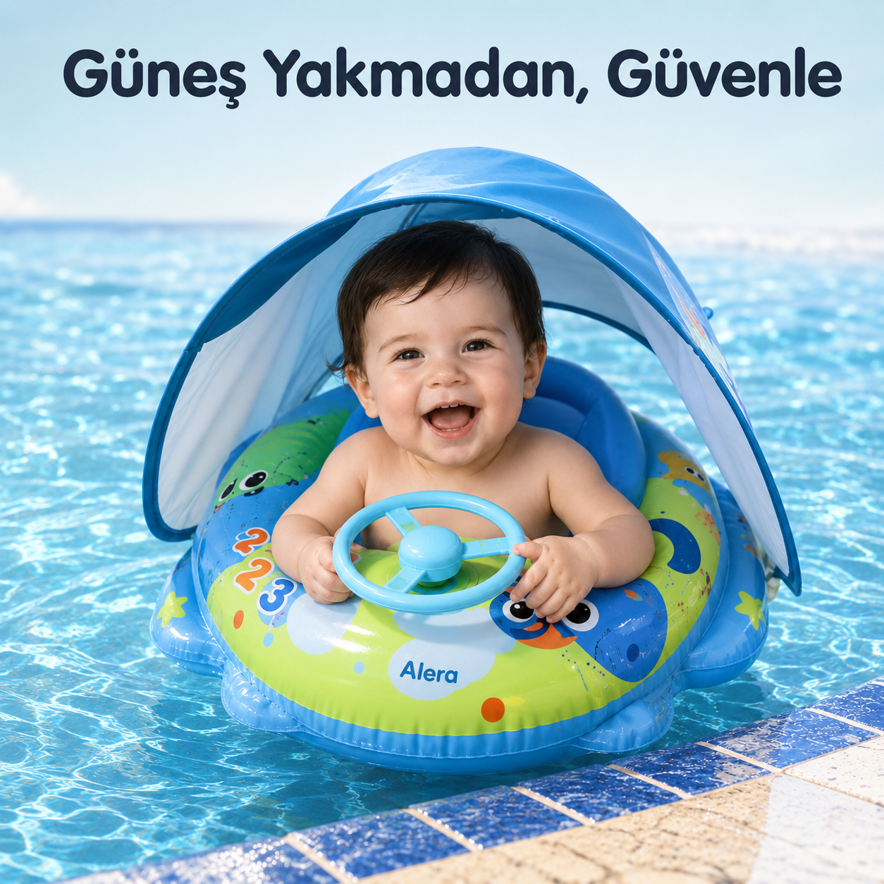 Gölgelikli Oturaklı Bebek Yüzme Simidi